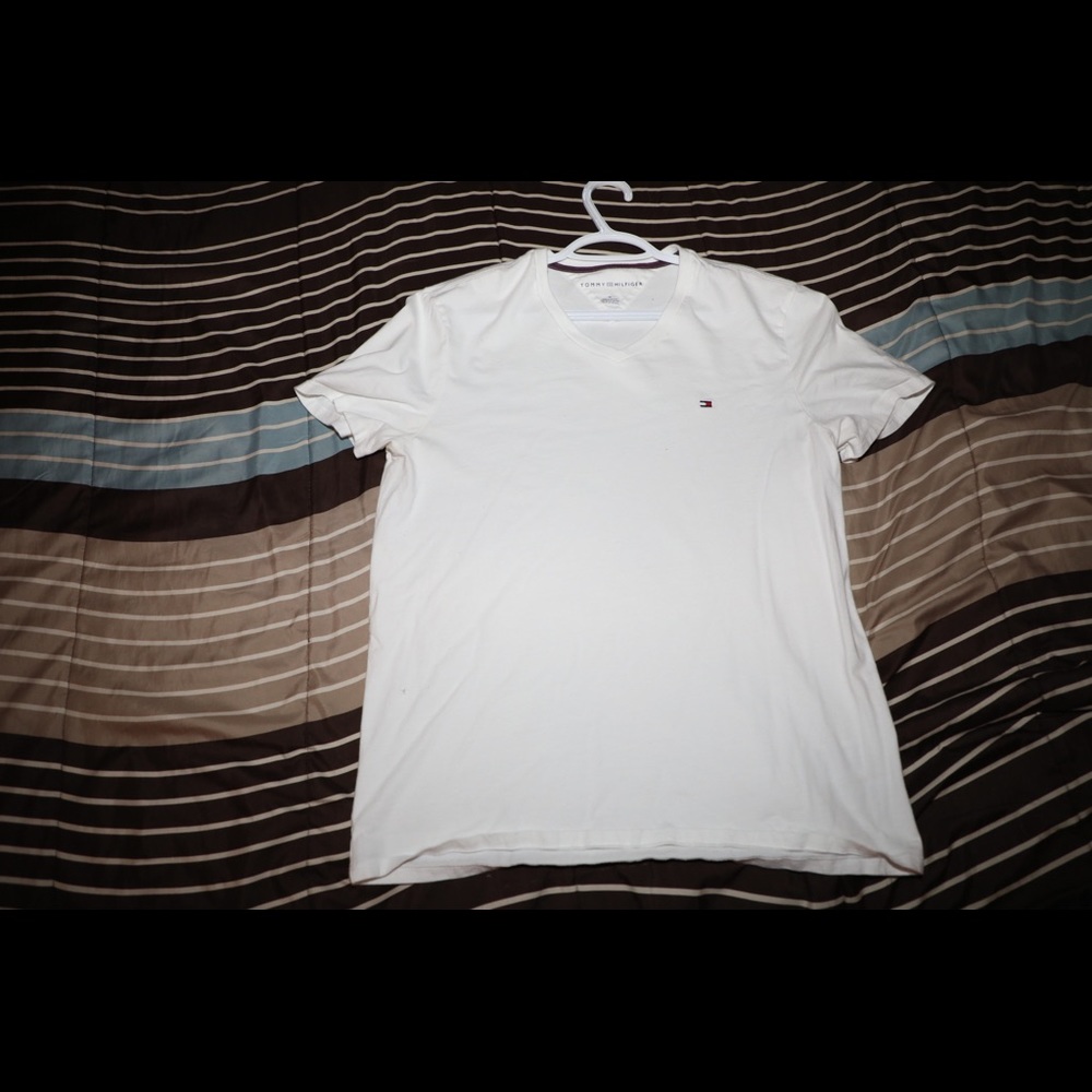 Tommy Hilfiger White V-Neck Tee